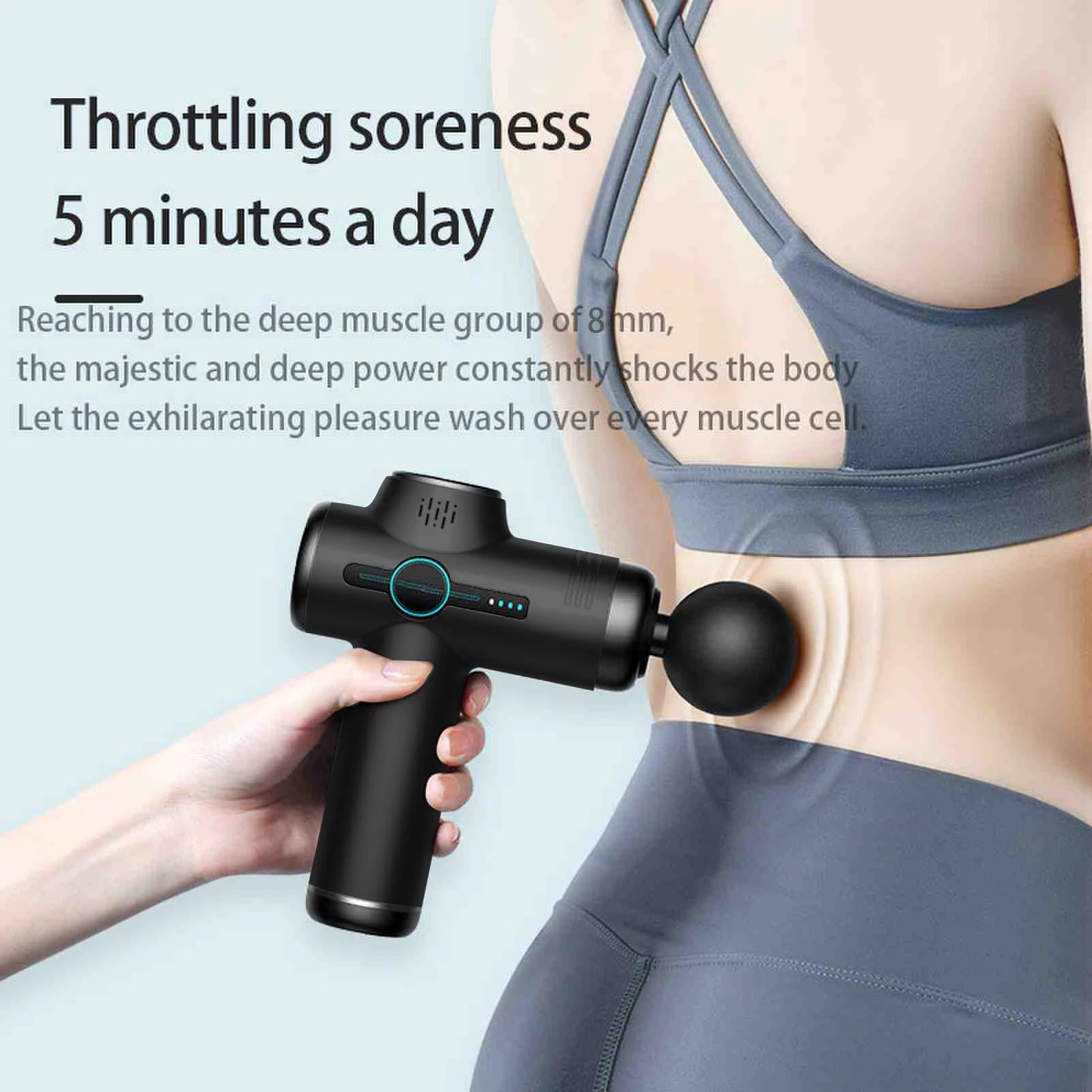 Massage Gun for Deep Tissue – Rechargeable Handheld Percussion Massager with Brushless Motor for Muscle Pain Relief, Sports Recovery & Physical Therapy