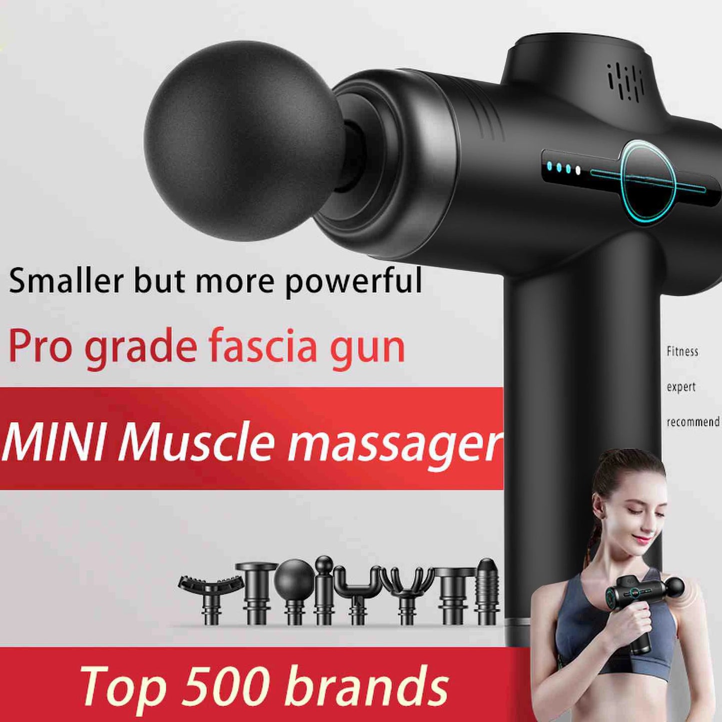 Massage Gun for Deep Tissue – Rechargeable Handheld Percussion Massager with Brushless Motor for Muscle Pain Relief, Sports Recovery & Physical Therapy