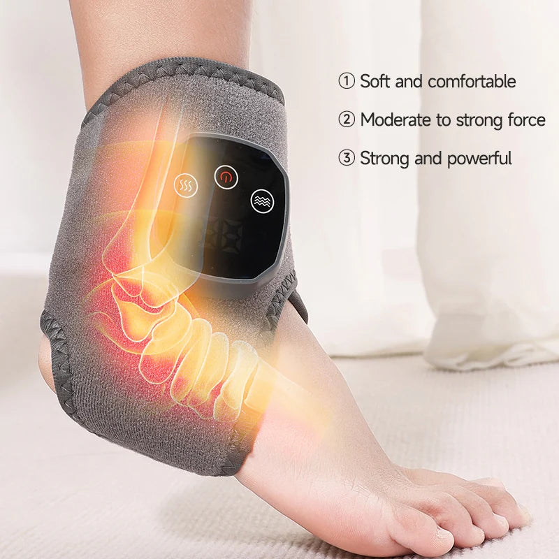Electric Heated Ankle Massager with Vibration – Heat Therapy Wrap for Ankle & Wrist Pain Relief, Swelling, Arthritis & Sports Recovery