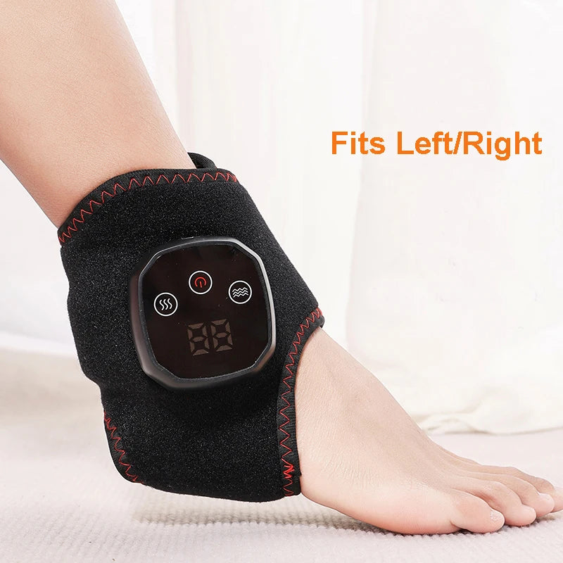 Electric Heated Ankle Massager with Vibration – Heat Therapy Wrap for Ankle & Wrist Pain Relief, Swelling, Arthritis & Sports Recovery