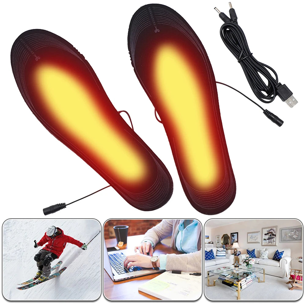 Heated Shoe Insoles Electric USB – Rechargeable Foot Warmer Insoles for Men & Women | Winter Outdoor Sports, Hiking & Cold Weather