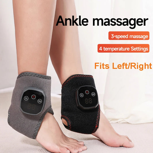 Electric Heated Ankle Massager with Vibration – Heat Therapy Wrap for Ankle & Wrist Pain Relief, Swelling, Arthritis & Sports Recovery