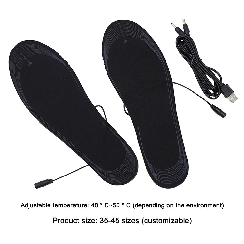 Heated Shoe Insoles Electric USB – Rechargeable Foot Warmer Insoles for Men & Women | Winter Outdoor Sports, Hiking & Cold Weather