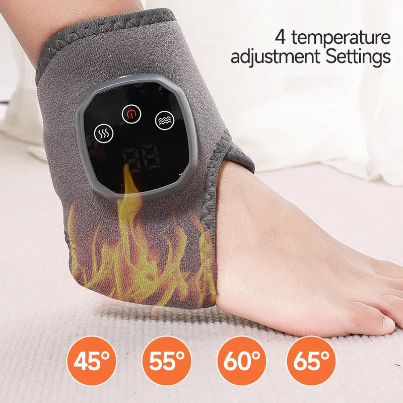 Electric Heated Ankle Massager with Vibration – Heat Therapy Wrap for Ankle & Wrist Pain Relief, Swelling, Arthritis & Sports Recovery